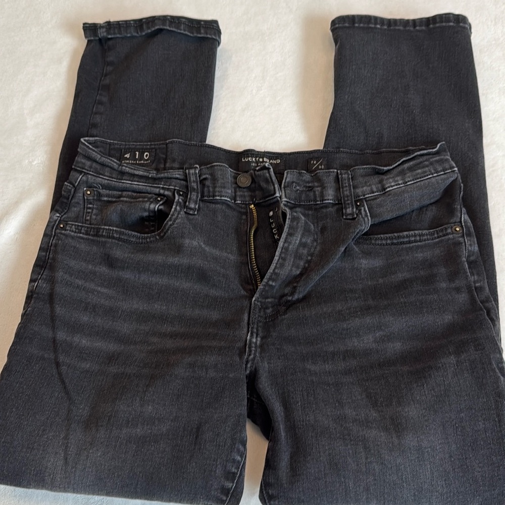 Black Lucky Brand 410 Athletic Straight Jeans 32/30